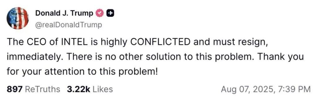 特朗普“逼宫”，英特尔成“国企”？