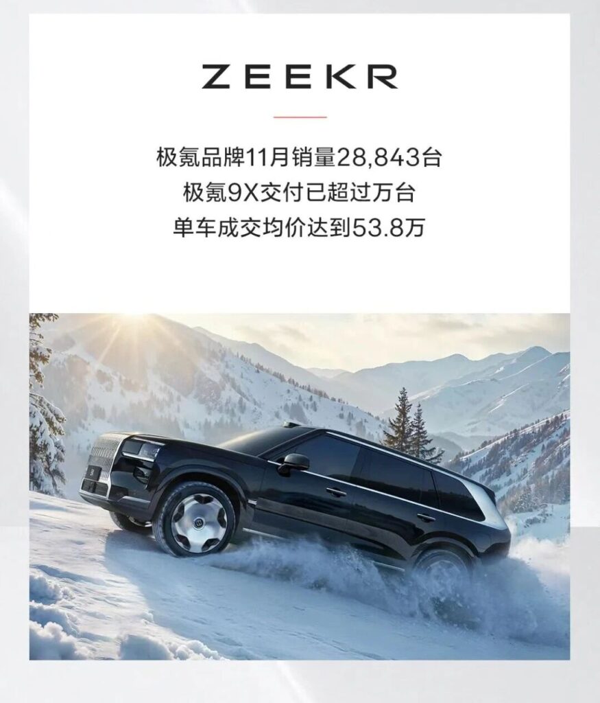 11月新势力销量放榜，鸿蒙智行破8万，零跑继续超7万